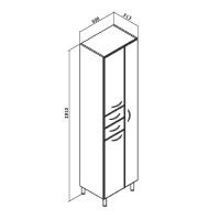 Шкаф-пенал для ванной Runo Эконом мебель 50 R бирюзовый