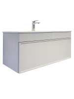 Тумба с раковиной Comforty Мадрид 100 подвесная, серый шелк