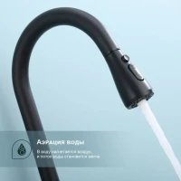 Смеситель для кухни с выдвижным изливом Splenka S203.49.06, черный Смеситель для кухни с выдвижным изливом Splenka S203.49.06, черный
