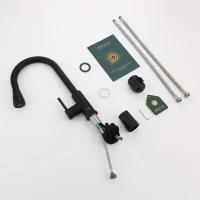 Смеситель для кухни с выдвижным изливом Splenka S203.49.06, черный Смеситель для кухни с выдвижным изливом Splenka S203.49.06, черный