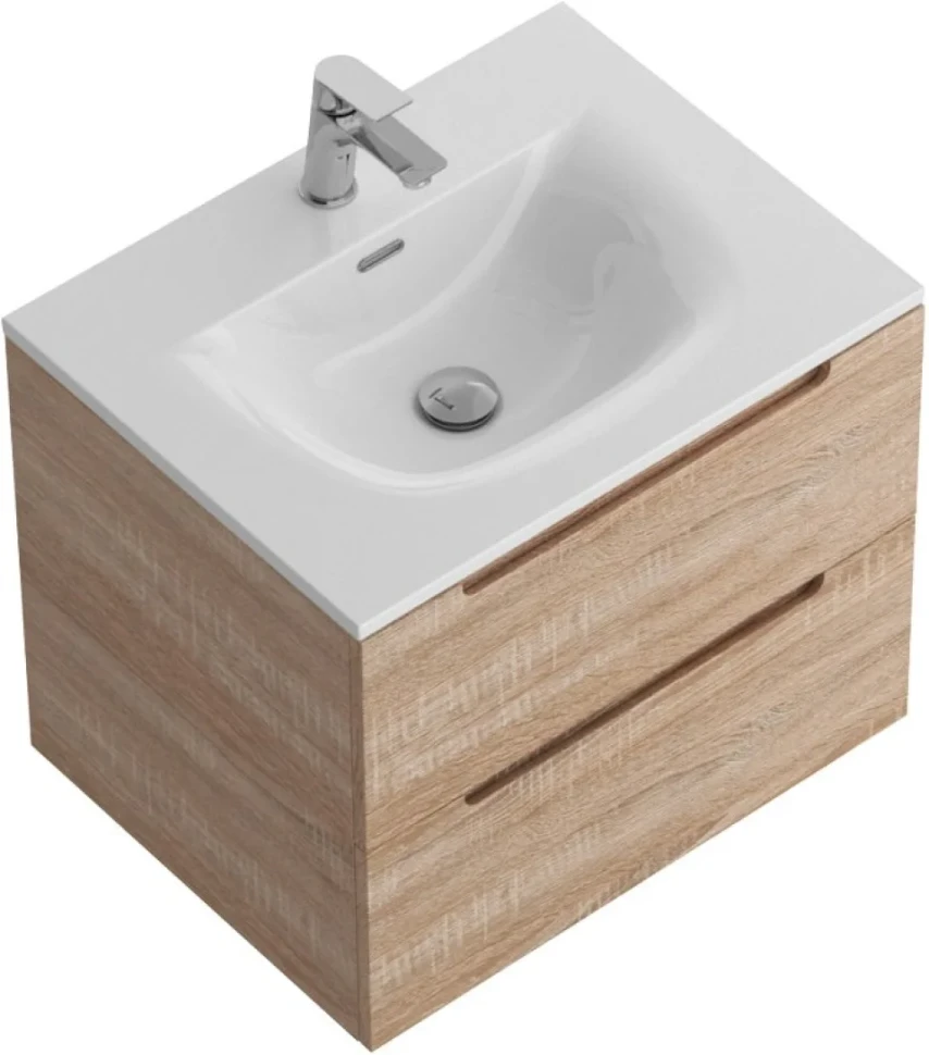 Тумба с раковиной BelBagno Etna 60 rovere bianco, раковина BB-8099-60