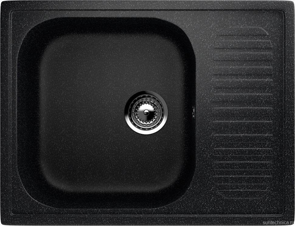 Мойка кухонная Ulgran U-202 308 черная + дозатор U-01 черный