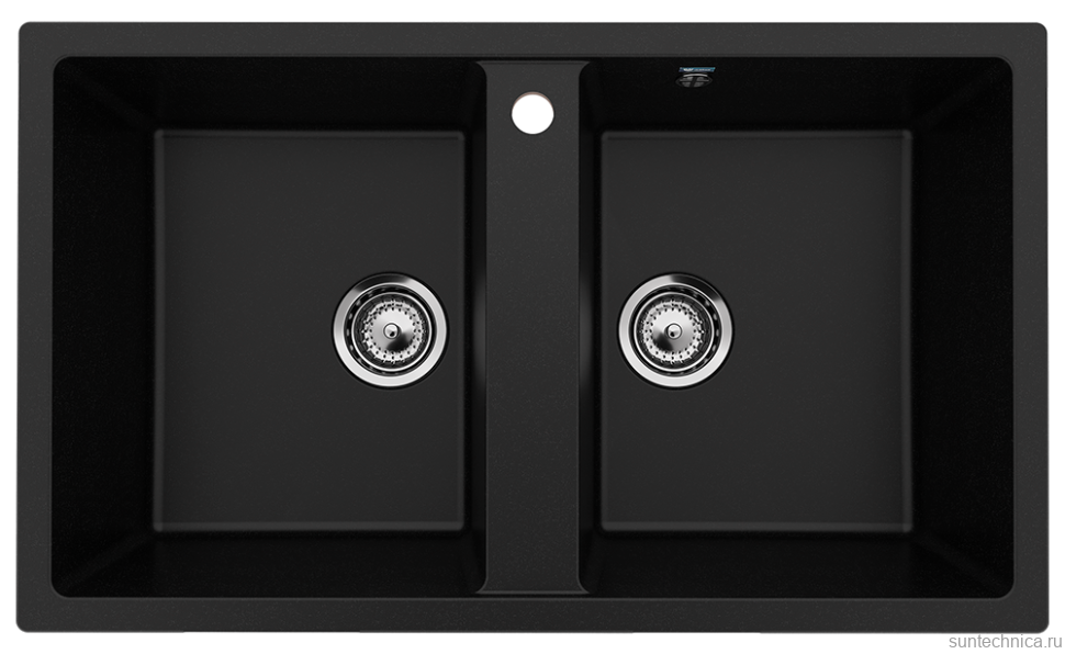 Мойка кухонная Ulgran U-708 344 ультра-черная + дозатор U-02 черный