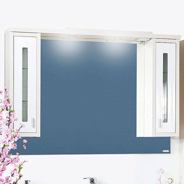 Зеркало Бриклаер Бали 120 светлая лиственница, белый глянец