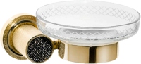 Мыльница Boheme Royal Cristal Black Gold 10923-G-B настенная, золото