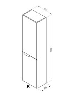 Шкаф-пенал для ванной Ravak Classic II SB 40 R глянцевый белый, серый