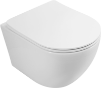 Унитаз подвесной Art&Max Sanremo AM026CHR/SC безободковый, с микролифтом, белый