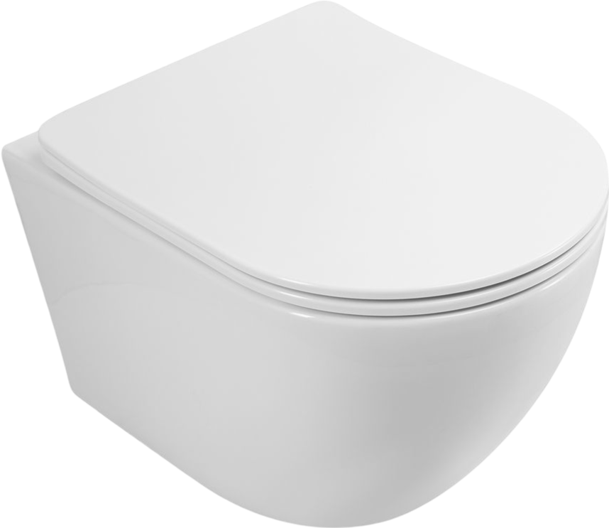 Унитаз подвесной Art&Max Sanremo AM026CHR/SC безободковый, с микролифтом, белый