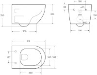 Унитаз подвесной Art&Max Sanremo AM026CHR/SC безободковый, с микролифтом, белый