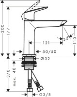 Смеситель для раковины Hansgrohe Logis Fine 110 71252000