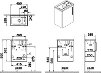 Тумба с раковиной VitrA Root Flat 45 L белый глянец