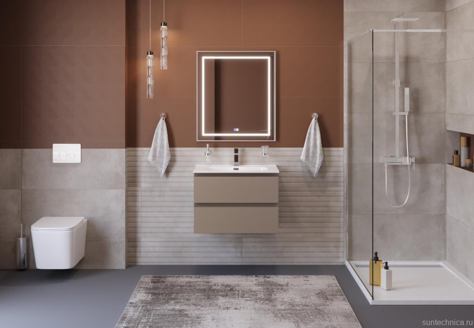 Тумба под раковину без столешницы BelBagno Kraft 39 70 подвесная, матовая бежевая