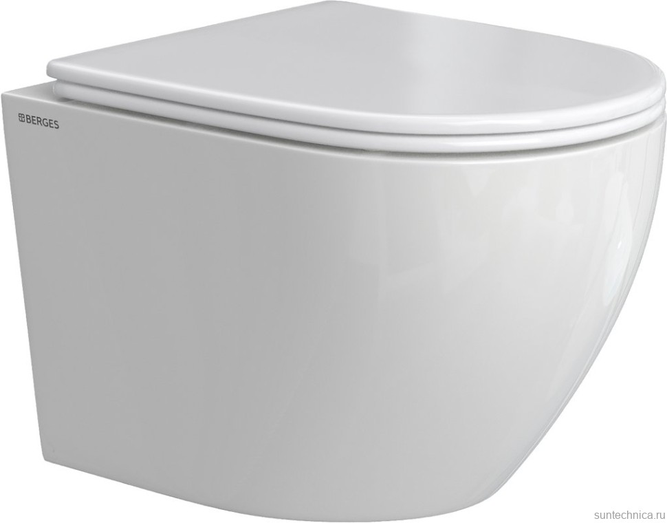 Унитаз подвесной Berges Okus Rimless 081127 белый, с микролифтом