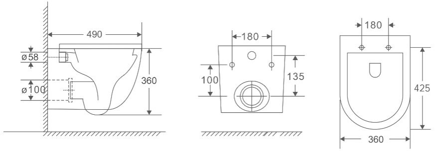 Унитаз подвесной Berges Okus Rimless 081127 белый, с микролифтом