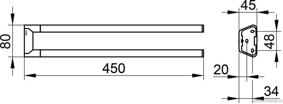 Полотенцедержатель Keuco Reva 12818370000 черный