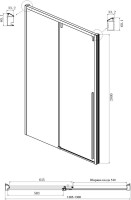 Душевая дверь в нишу Ambassador Intense 110021102IX 130 см, профиль хром
