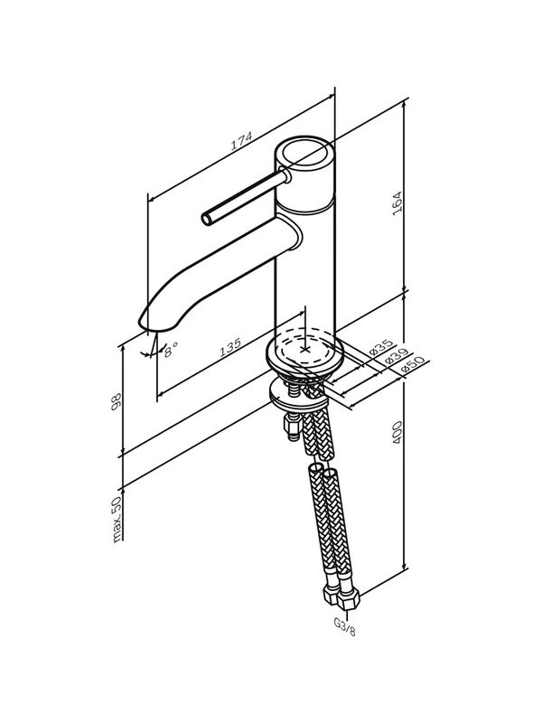 Смеситель для раковины AM.PM Libre F6002222 матовый черный