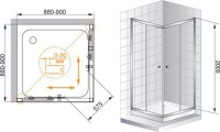 Душевой уголок Cezares Anima W A2 90 C Cr IV