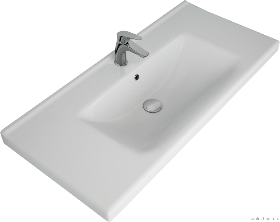 Тумба с раковиной Lemark Combi 100 черная, белая глянцевая