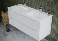 Тумба с раковиной Sancos Norma 2.0 двойная 120 см, белый глянец