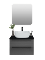 Мебель для ванной комнаты Runo Орлеан 60 подвесная, серая, черная
