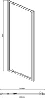 Душевая дверь в нишу AQUATEK AQ ARI PI 09020CH 90 см
