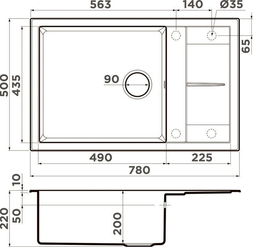 Комплект Мойка Omoikiri Sumi 78A-LB графит + Измельчитель Nagare slim 1250-AZ azur blue
