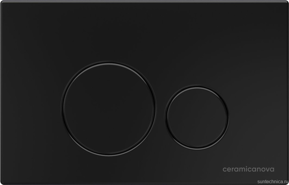 Комплект Унитаз подвесной Ceramicanova Play CN3001 безободковый, с микролифтом + Инсталляция Envision CN1001B + Кнопка Round, черная матовая