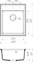 Комплект Мойка Omoikiri Daisen 42-BL черная + Измельчитель Nagare 1000