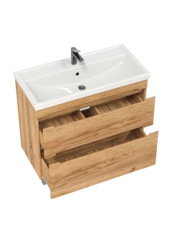 Тумба под раковину без столешницы SanStar Diva 100 напольная, Gold Kraft