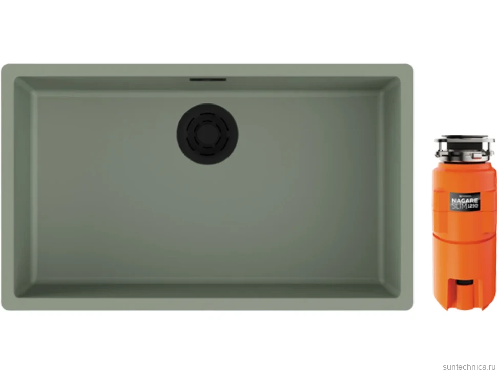 Комплект Мойка Omoikiri Yamakawa 75-Integra-WG wind green + Измельчитель Nagare slim 1250