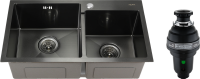 Комплект Мойка Melana S7240HB графит + Измельчитель Bone Crusher BC 1000-AS