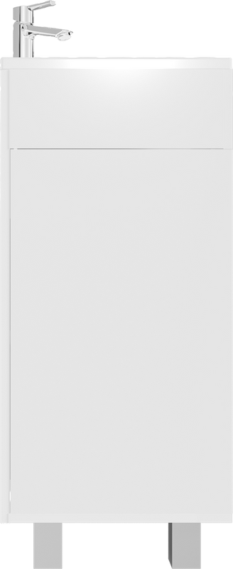 Тумба с раковиной 1MarKa Laura 40Н L, напольная, белый глянец