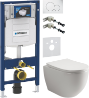 Комплект Унитаз подвесной Ceramicanova Mia Rimless CN1805 + Крепления Geberit Duofix 111.815.00.1 к стене + Звукоизоляция + Инсталляция UP 320 111.300.00.5 + Кнопка Sigma 01 115.770.11.5 белая