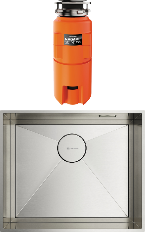 Комплект Мойка Omoikiri Kasen 53-26 INT IN нержавеющая сталь + Измельчитель Nagare slim 1250