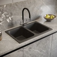 Мойка кухонная Domaci Болонья М-20-007 антрацит Мойка кухонная Domaci Болонья М-20-007 антрацит