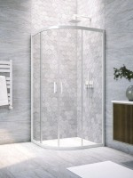 Душевой уголок Vegas Glass ZS Novo 90 01 01 профиль белый, стекло прозрачное