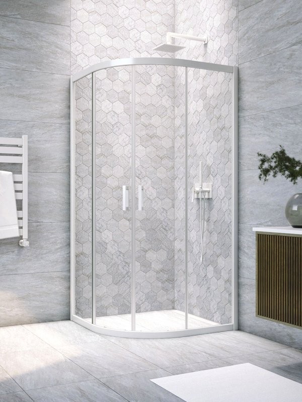 Душевой уголок Vegas Glass ZS Novo 90 01 01 профиль белый, стекло прозрачное