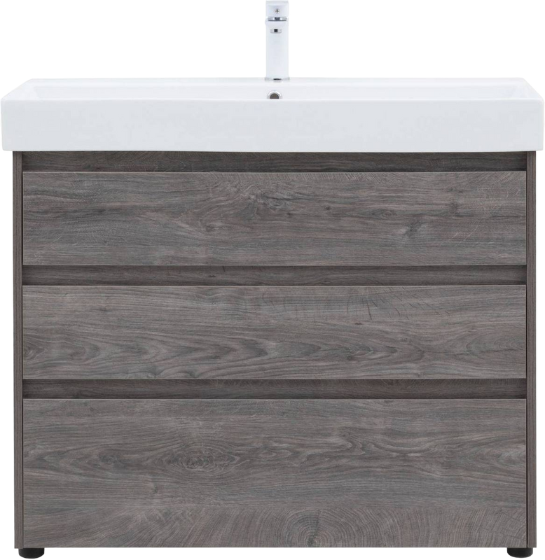 Тумба под раковину Aquanet Nova Lite 100 напольная, дуб рошелье, 3 ящика