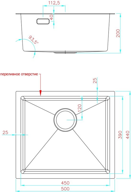 Мойка кухонная Fashun AS5044-17 графит