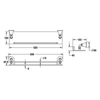 Полка Rose RG12 RG1219 50 см, хром