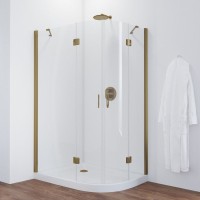 Душевой уголок Vegas Glass AFS-F 120*110 05 01 L профиль бронза, стекло прозрачное
