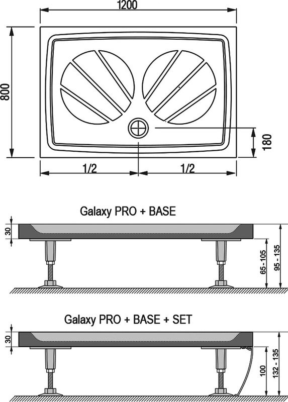 Поддон для душа Ravak Galaxy Pro Gigant Pro 120x80 с сифоном