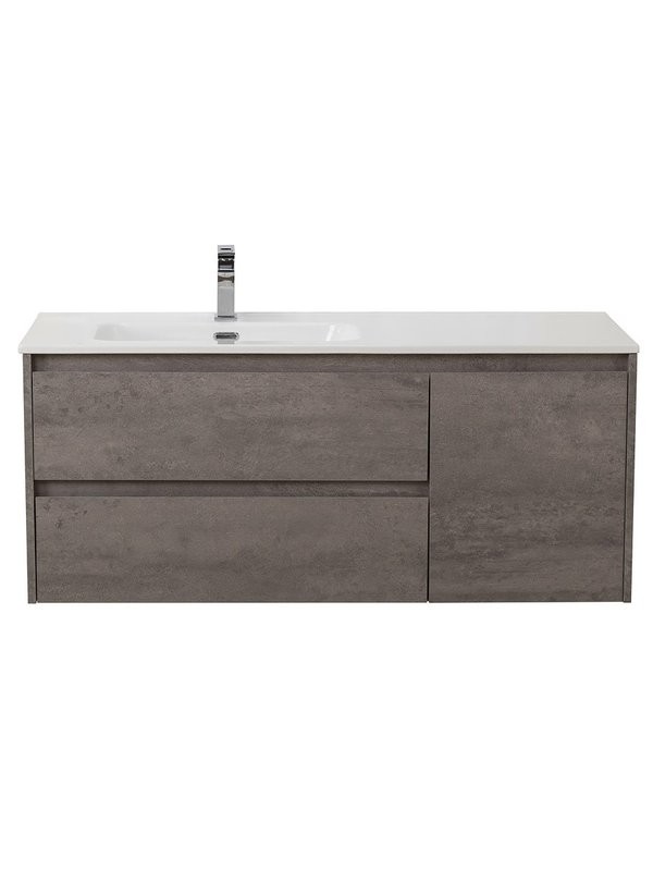 Тумба с раковиной BelBagno Kraft L, 100 2 ящика, дверца, cemento grigio
