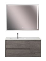 Тумба с раковиной BelBagno Kraft L, 100 2 ящика, дверца, cemento grigio