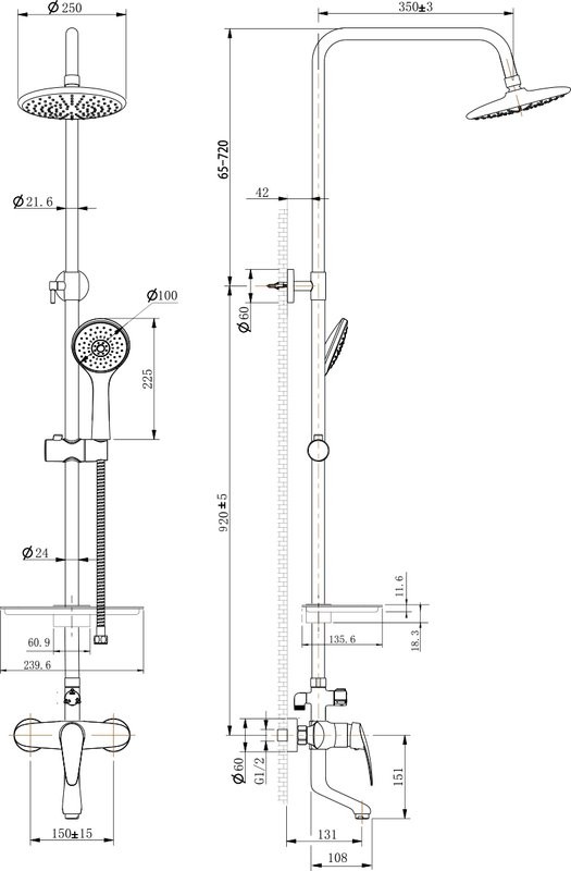 Душевая стойка Lemark Linara LM0462C
