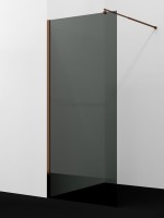 Душевая перегородка Wasserkraft Rur 30W 110 см, профиль розовое золото, стекло тонированное