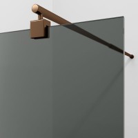 Душевая перегородка Wasserkraft Rur 30W 110 см, профиль розовое золото, стекло тонированное