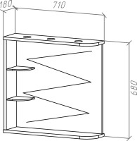 Мебель для ванной комнаты Bellezza Рио 70 L, черно-белая