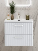 Мебель для ванной комнаты BelBagno Due 50 ручки белые, bianco lucido